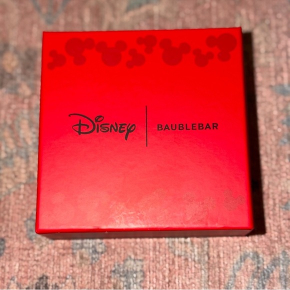 Disney X Baublebar Mickey Mouse Shaped Candy Cane Peppermint Swirl Stud Earrings - Picture 4 of 5